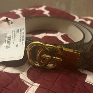 Gucci Women's Belt with Gold Buckle